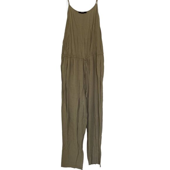 Forever 21 Army Green Lounge Sleeveless Adjustable Jumpsuit Playsuit Size Large - Picture 1 of 7